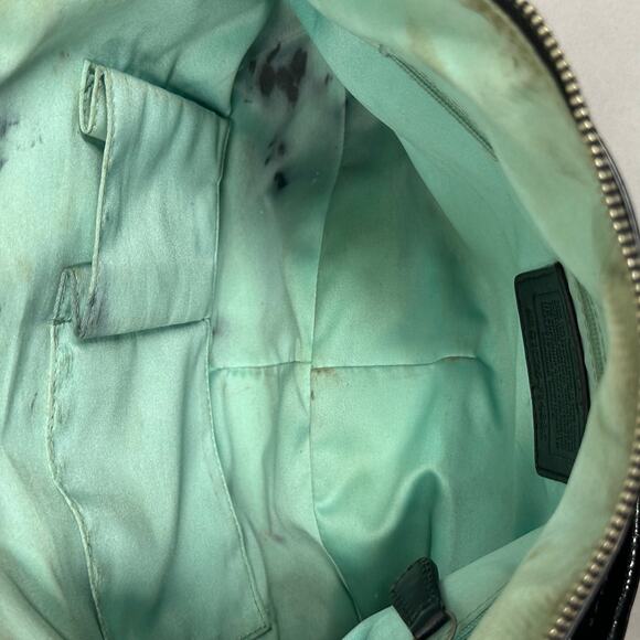 Coach F14886 Black Laura Smooth & Patent Leather Hobo Handbag Purse Coach Bag - Picture 14 of 16